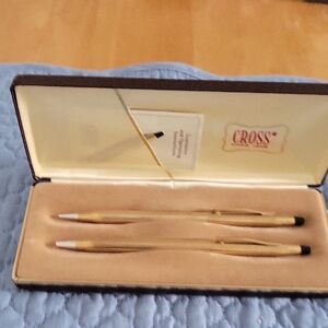 VTG. Cross 14KT Gold Filled Pen and Pencil Set In Original Box.
